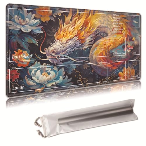 MTG Spielmatte, Spielmatte, mit Aufbewahrungstasche, rutschfeste Gummiunterseite, Kampfspiel, 43,9 x 34,8 cm, ideal für TCG, MTG und Brettspielmatte für Karten, Mauspad, Schreibtischunterlagen, Drache MTG Spielmatte, Spielmatte, mit Aufbewahrungstasche, rutschfeste Gummiunterseite, Kampfspiel, 43,9 x 34,8 cm, ideal für TCG, MTG und Brettspielmatte für Karten, Mauspad, Schreibtischunterlagen, Drache von Decahouy