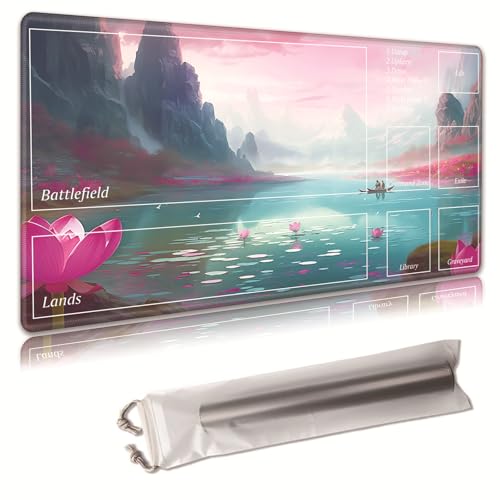 MTG Spielmatte, Spielmatte, mit Aufbewahrungstasche, rutschfeste Gummiunterseite, Kampfspiel, 43,9 x 34,8 cm, ideal für TCG, MTG und Brettspielmatte für Karten, Mauspad, Schreibtischunterlagen von Decahouy