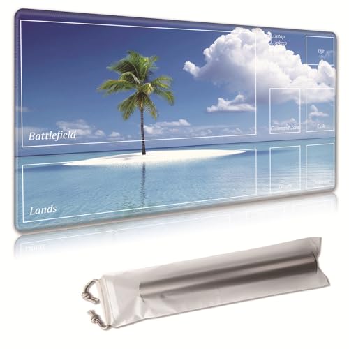 MTG Spielmatte, Spielmatte, mit Aufbewahrungstasche, rutschfeste Gummiunterseite, Kampfspiel, 43,9 x 34,8 cm, ideal für TCG, MTG und Brettspielmatte für Karten, Mauspad, Schreibtischunterlagen von Decahouy