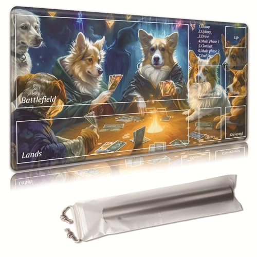 MTG Spielmatte, Spielmatte, mit Aufbewahrungstasche, rutschfeste Gummiunterseite, Kampfspiel, 43,9 x 34,8 cm, ideal für TCG, MTG und Brettspielmatte für Karten, Mauspad, Schreibtischunterlagen MTG Spielmatte, Spielmatte, mit Aufbewahrungstasche, rutschfeste Gummiunterseite, Kampfspiel, 43,9 x 34,8 cm, ideal für TCG, MTG und Brettspielmatte für Karten, Mauspad, Schreibtischunterlagen von Decahouy