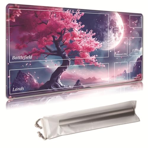 MTG Spielmatte, Spielmatte, mit Aufbewahrungstasche, rutschfeste Gummiunterseite, Kampfspiel, 43,9 x 34,8 cm, ideal für TCG, MTG und Brettspielmatte für Karten, Mauspad, Schreibtischunterlagen von Decahouy
