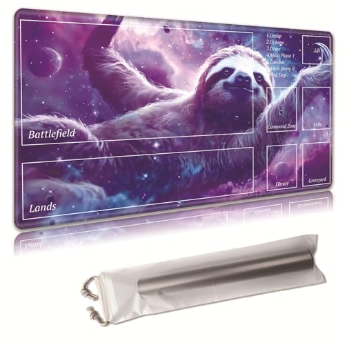 MTG Spielmatte, Spielmatte, mit Aufbewahrungstasche, rutschfeste Gummiunterseite, Kampfspiel, 43,9 x 34,8 cm, ideal für TCG, MTG und Brettspielmatte für Karten, Mauspad, Schreibtischunterlagen von Decahouy