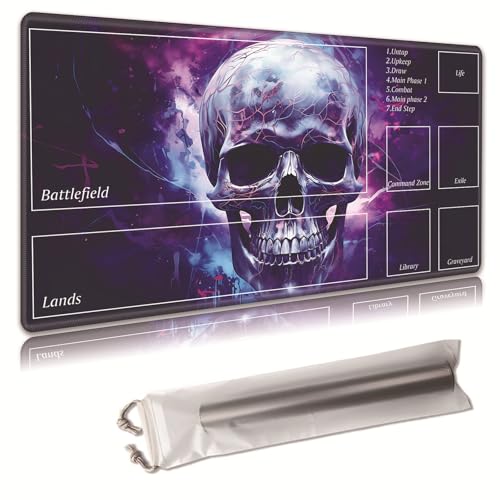 MTG Spielmatte, Spielmatte, mit Aufbewahrungstasche, rutschfeste Gummiunterseite, Kampfspiel, 43,9 x 34,8 cm, ideal für TCG, MTG und Brettspielmatte für Karten, Mauspad, Schreibtischunterlagen von Decahouy