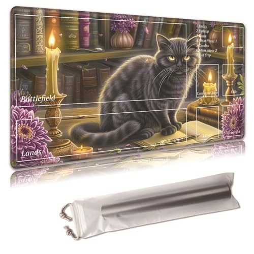 MTG Spielmatte, Spielmatte, mit Aufbewahrungstasche, rutschfeste Gummiunterseite, Kampfspiel, 43,9 x 34,8 cm, ideal für TCG, MTG und Brettspielmatte für Karten, Mauspad, Schreibtischunterlagen von Decahouy
