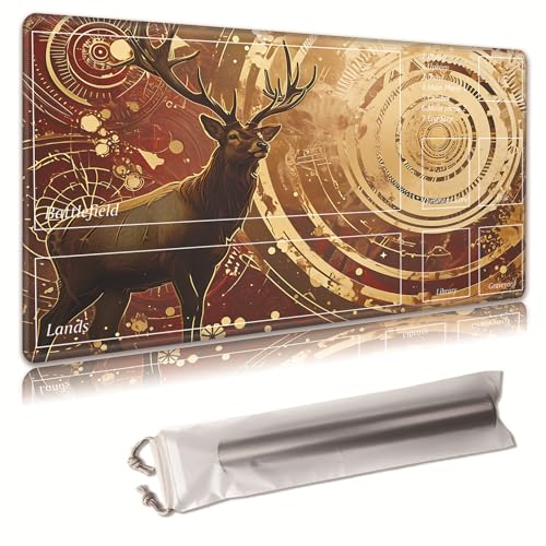 MTG Spielmatte, Spielmatte, mit Aufbewahrungstasche, rutschfeste Gummiunterseite, Kampfspiel, 61 x 35,6 cm, ideal für TCG, MTG und Brettspielmatte für Karten, Mauspad, Schreibtischunterlagen, brauner MTG Spielmatte, Spielmatte, mit Aufbewahrungstasche, rutschfeste Gummiunterseite, Kampfspiel, 61 x 35,6 cm, ideal für TCG, MTG und Brettspielmatte für Karten, Mauspad, Schreibtischunterlagen, brauner von Decahouy