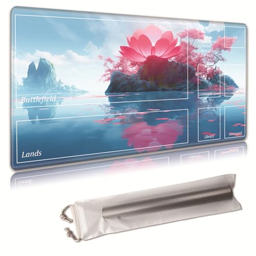 MTG Spielmatte, Spielmatte, mit Aufbewahrungstasche, rutschfeste Gummiunterseite, Kampfspiel, 61 x 35,6 cm, ideal für TCG, MTG und Brettspielmatte für Karten, Mauspad, Schreibtischunterlagen, rote MTG Spielmatte, Spielmatte, mit Aufbewahrungstasche, rutschfeste Gummiunterseite, Kampfspiel, 61 x 35,6 cm, ideal für TCG, MTG und Brettspielmatte für Karten, Mauspad, Schreibtischunterlagen, rote von Decahouy
