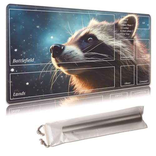 MTG Spielmatte, Spielmatte, mit Aufbewahrungstasche, rutschfeste Gummiunterseite, Kampfspiel, 61 x 35,6 cm, ideal für TCG, MTG und Brettspielmatte für Karten, Mauspad, Schreibtischunterlagen, von Decahouy