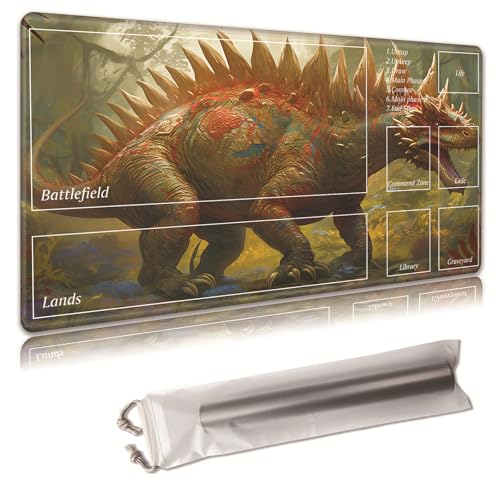 MTG Spielmatte, Spielmatte, mit Aufbewahrungstasche, rutschfeste Gummiunterseite, Kampfspiel, 61 x 35,6 cm, ideal für TCG, MTG und Brettspielmatte für Karten, Mauspad, Schreibtischunterlagen von Decahouy
