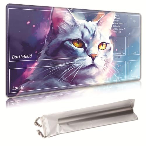 MTG Spielmatte, Spielmatte, mit Aufbewahrungstasche, rutschfeste Gummiunterseite, Kampfspiel, 61 x 35,6 cm, ideal für TCG, MTG und Brettspielmatte für Karten, Mauspad, Schreibtischunterlagen von Decahouy