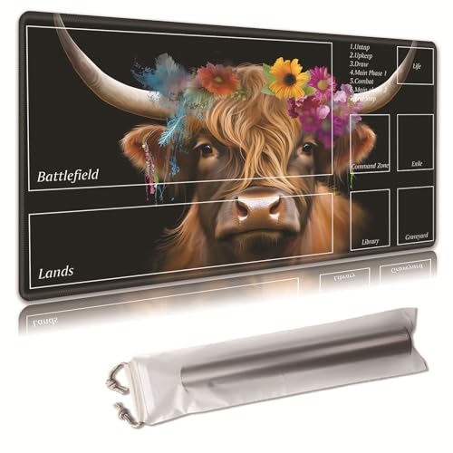 MTG Spielmatte, Spielmatte, mit Aufbewahrungstasche, rutschfeste Gummiunterseite, Kampfspiel, 70,1 x 39,9 cm, ideal für TCG, MTG und Brettspielmatte für Karten, Mauspad, Schreibtischunterlagen von Decahouy