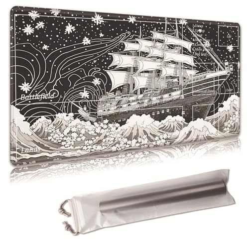 MTG Spielmatte, Spielmatte, mit Aufbewahrungstasche, rutschfeste Gummiunterseite, Kampfspiel, 70,1 x 39,9 cm, ideal für TCG, MTG und Brettspielmatte für Karten, Mauspad, Schreibtischunterlagen von Decahouy