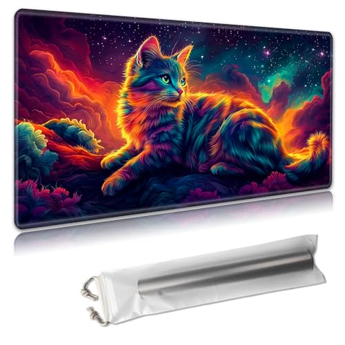 MTG Spielmatte, TCG-Kartenspielmatte für Magic The Gathering, 61 x 35 cm, genähte Kanten, rutschfeste Gummiunterseite, tragbare Schreibtisch-Spielmatte für Brettspiele, mit Aufbewahrungstasche, bunte MTG Spielmatte, TCG-Kartenspielmatte für Magic The Gathering, 61 x 35 cm, genähte Kanten, rutschfeste Gummiunterseite, tragbare Schreibtisch-Spielmatte für Brettspiele, mit Aufbewahrungstasche, bunte von Decahouy