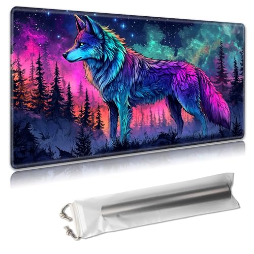 MTG Spielmatte, TCG-Kartenspielmatte für Magic The Gathering, 61 x 35 cm, genähte Kanten, rutschfeste Gummiunterseite, tragbare Schreibtisch-Spielmatte für Brettspiele, mit Aufbewahrungstasche, bunter von Decahouy