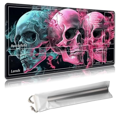 MTG Spielmatte mit Zonen, 61 x 35,6 cm, Sammelkartenspielmatte für TCG & CCG, organisiertes Layout, rutschfeste Gummiunterseite, glatte Stoffoberfläche, inklusive kostenloser Aufbewahrungstasche von Decahouy