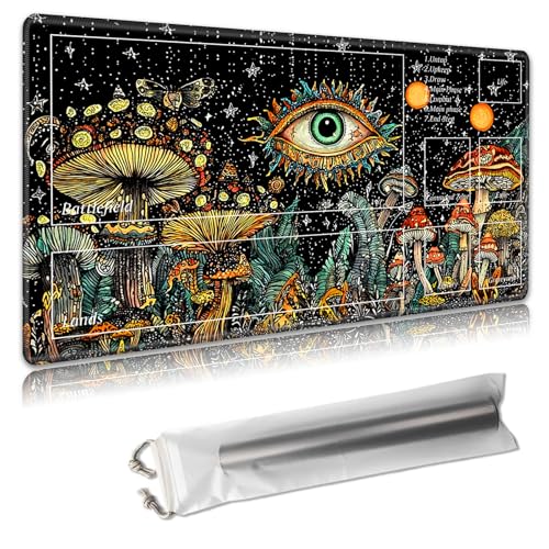 MTG Spielmatte mit Zonen, TCG-Kartenspielmatte für Magic The Gathering, 61 x 35 cm, genähte Kanten, rutschfeste Gummiunterseite, tragbare Spielmatte mit kostenloser Aufbewahrungstasche, bunter MTG Spielmatte mit Zonen, TCG-Kartenspielmatte für Magic The Gathering, 61 x 35 cm, genähte Kanten, rutschfeste Gummiunterseite, tragbare Spielmatte mit kostenloser Aufbewahrungstasche, bunter von Decahouy