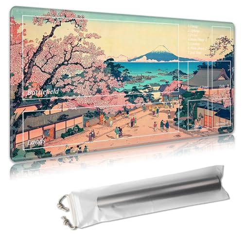MTG Spielmatte mit Zonen – TCG-Kartenspielmatte für Magic The Gathering – 61 x 35,6 cm – genähte Kanten, rutschfeste Gummiunterseite – tragbare Spielmatte mit kostenloser Aufbewahrungstasche, Japan Mt MTG Spielmatte mit Zonen – TCG-Kartenspielmatte für Magic The Gathering – 61 x 35,6 cm – genähte Kanten, rutschfeste Gummiunterseite – tragbare Spielmatte mit kostenloser Aufbewahrungstasche, Japan Mt von Decahouy