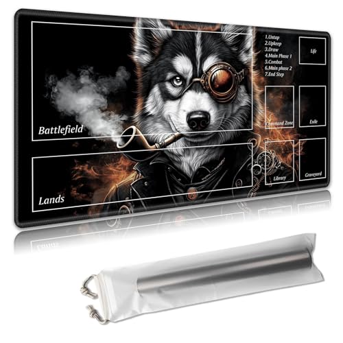 MTG Spielmatte mit Zonen – TCG-Kartenspielmatte für Magic The Gathering – 61 x 35,6 cm – genähte Kanten, rutschfeste Gummiunterseite – tragbare Spielmatte mit kostenloser Aufbewahrungstasche, Smoking MTG Spielmatte mit Zonen – TCG-Kartenspielmatte für Magic The Gathering – 61 x 35,6 cm – genähte Kanten, rutschfeste Gummiunterseite – tragbare Spielmatte mit kostenloser Aufbewahrungstasche, Smoking von Decahouy