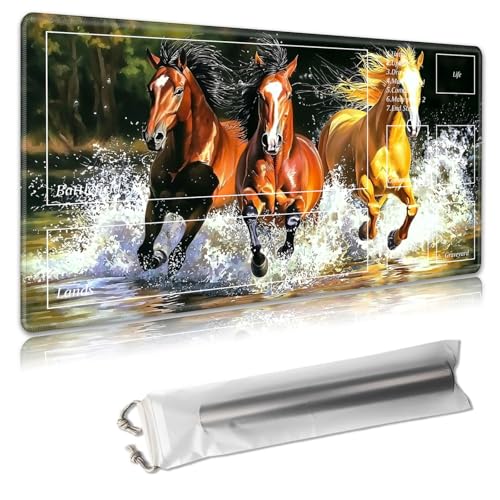 MTG Spielmatte mit Zonen – TCG-Kartenspielmatte für Magic The Gathering – 61 x 35,6 cm – genähte Kanten, rutschfeste Gummiunterseite – tragbare Spielmatte mit kostenloser Aufbewahrungstasche, braune MTG Spielmatte mit Zonen – TCG-Kartenspielmatte für Magic The Gathering – 61 x 35,6 cm – genähte Kanten, rutschfeste Gummiunterseite – tragbare Spielmatte mit kostenloser Aufbewahrungstasche, braune von Decahouy