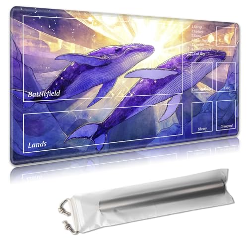 MTG Spielmatte mit Zonen – TCG-Kartenspielmatte für Magic The Gathering – 61 x 35,6 cm – genähte Kanten, rutschfeste Gummiunterseite – tragbare Spielmatte mit kostenloser Aufbewahrungstasche, lila MTG Spielmatte mit Zonen – TCG-Kartenspielmatte für Magic The Gathering – 61 x 35,6 cm – genähte Kanten, rutschfeste Gummiunterseite – tragbare Spielmatte mit kostenloser Aufbewahrungstasche, lila von Decahouy