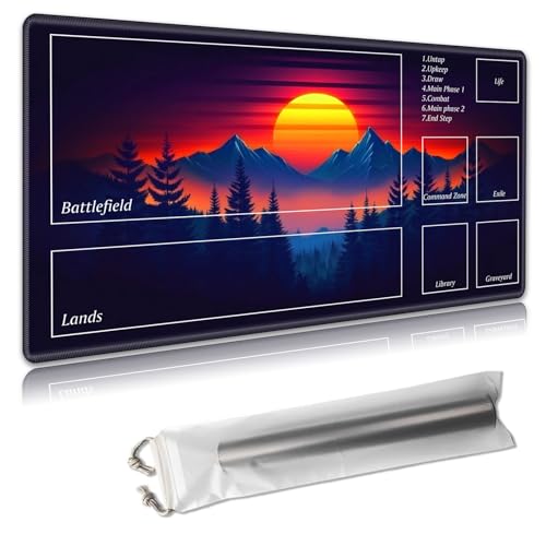 MTG Spielmatte mit Zonen – TCG-Kartenspielmatte für Magic The Gathering – 61 x 35,6 cm – genähte Kanten, rutschfeste Gummiunterseite – tragbare Spielmatte mit kostenloser Aufbewahrungstasche, schöner MTG Spielmatte mit Zonen – TCG-Kartenspielmatte für Magic The Gathering – 61 x 35,6 cm – genähte Kanten, rutschfeste Gummiunterseite – tragbare Spielmatte mit kostenloser Aufbewahrungstasche, schöner von Decahouy
