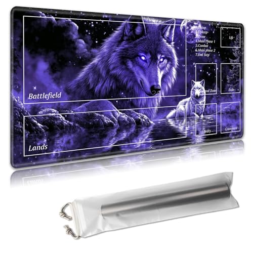 MTG Spielmatte mit Zonen – TCG-Kartenspielmatte für Magic The Gathering – 61 x 35,6 cm – genähte Kanten, rutschfeste Gummiunterseite – tragbare Spielmatte mit kostenloser Aufbewahrungstasche MTG Spielmatte mit Zonen – TCG-Kartenspielmatte für Magic The Gathering – 61 x 35,6 cm – genähte Kanten, rutschfeste Gummiunterseite – tragbare Spielmatte mit kostenloser Aufbewahrungstasche von Decahouy