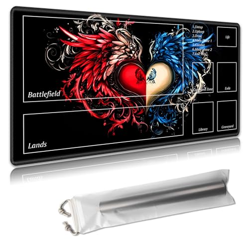MTG Spielmatte mit Zonen – TCG-Kartenspielmatte für Magic The Gathering – 61 x 35,6 cm – genähte Kanten, rutschfeste Gummiunterseite – tragbare Spielmatte mit kostenloser Aufbewahrungstasche MTG Spielmatte mit Zonen – TCG-Kartenspielmatte für Magic The Gathering – 61 x 35,6 cm – genähte Kanten, rutschfeste Gummiunterseite – tragbare Spielmatte mit kostenloser Aufbewahrungstasche von Decahouy