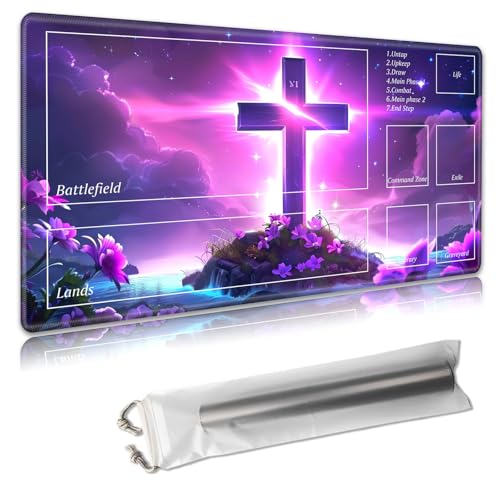 MTG Spielmatte mit Zonen – TCG-Kartenspielmatte für Magic The Gathering – 61 x 35,6 cm – genähte Kanten, rutschfeste Gummiunterseite – tragbare Spielmatte mit kostenloser Aufbewahrungstasche MTG Spielmatte mit Zonen – TCG-Kartenspielmatte für Magic The Gathering – 61 x 35,6 cm – genähte Kanten, rutschfeste Gummiunterseite – tragbare Spielmatte mit kostenloser Aufbewahrungstasche von Decahouy