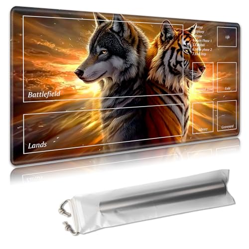MTG Spielmatte mit Zonen – TCG-Kartenspielmatte für Magic The Gathering – 61 x 35,6 cm – genähte Kanten, rutschfeste Gummiunterseite – tragbare Spielmatte mit kostenloser Aufbewahrungstasche MTG Spielmatte mit Zonen – TCG-Kartenspielmatte für Magic The Gathering – 61 x 35,6 cm – genähte Kanten, rutschfeste Gummiunterseite – tragbare Spielmatte mit kostenloser Aufbewahrungstasche von Decahouy