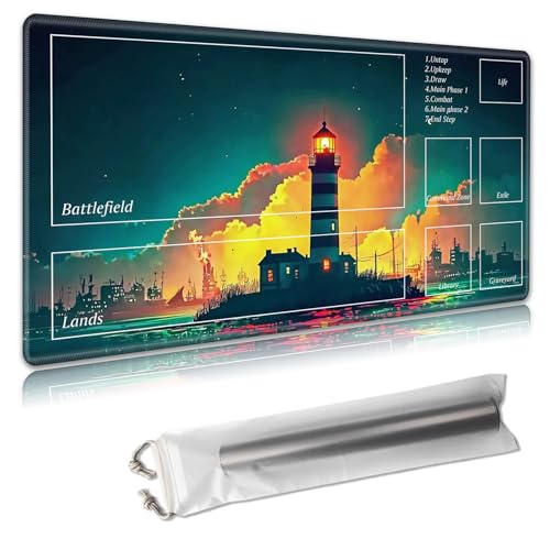 MTG Spielmatte mit Zonen – TCG-Kartenspielmatte für Magic The Gathering – 61 x 35,6 cm – genähte Kanten, rutschfeste Gummiunterseite – tragbare Spielmatte mit kostenloser Aufbewahrungstasche MTG Spielmatte mit Zonen – TCG-Kartenspielmatte für Magic The Gathering – 61 x 35,6 cm – genähte Kanten, rutschfeste Gummiunterseite – tragbare Spielmatte mit kostenloser Aufbewahrungstasche von Decahouy