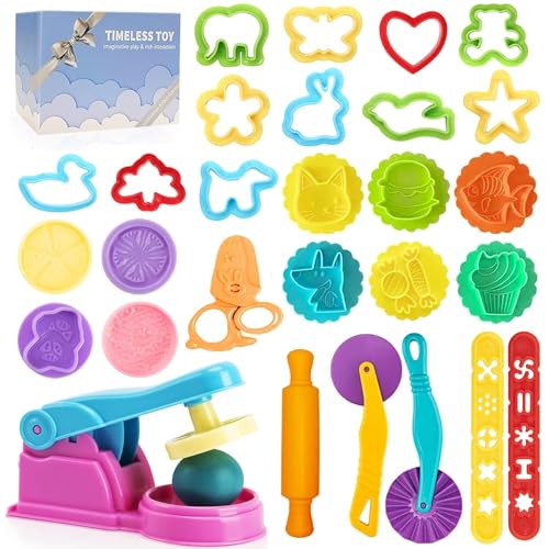 Decebaya Teigwerkzeuge für Kinder - Spielzeugzubehör beinhaltet Kuchenstempel, Schneider, Scherenwalze, Extruder-Formen und Aufbewahrungsbox, Partyzubehör, Set für Kinder von 2–8 Jahren Decebaya Teigwerkzeuge für Kinder - Spielzeugzubehör beinhaltet Kuchenstempel, Schneider, Scherenwalze, Extruder-Formen und Aufbewahrungsbox, Partyzubehör, Set für Kinder von 2–8 Jahren von Decebaya