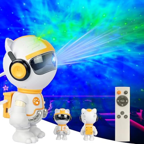 Dechoga Nachtlicht Projektor Kinder, 360° Rotation Galaxy Projector, LED-Sternenlicht Projektor Nachtlicht mit Fernbedienung, Sternenprojektor Kinder, Nachtlichter und Neujahrsgeschenk (Weiß) von Dechoga