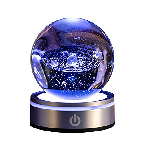 Kristallkugel Sonnensystem 3D, mit Touch-Basis mit Farbiger LED-Beleuchtung, Modell Sonnensystem Dekorative Wissenschaft Astronomie Geschenke, Ornament Geschenke für Kinder Kristallkugel Sonnensystem 3D, mit Touch-Basis mit Farbiger LED-Beleuchtung, Modell Sonnensystem Dekorative Wissenschaft Astronomie Geschenke, Ornament Geschenke für Kinder von Dechoga