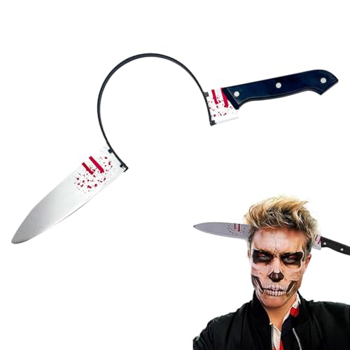 Decmied Halloween Gruseliges Kostüm Zubehör Blutiges Stirnband Blutige Horror Requisiten Lustige Kopfbedeckung Halloween Cosplay (Messer) von Decmied