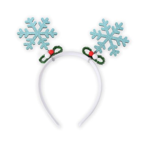 Decmied Weihnachts-Stirnband, Schneeflocken-Haarbänder für Frauen und Mädchen, Weihnachten, Frohes neues Jahr, Winter-Partyzubehör (blau) von Decmied