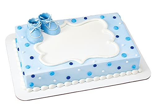 DecoSet® blaue Baby-Schuhe, Kuchendekoration, 1 Stück, Kuchendekoration, für Babyparty, Geburtstag, Babyfeier, lebensmittelechter geformter Kunststoff, Postparty-Andenken von DecoPac