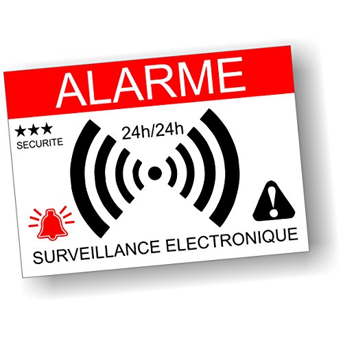 Decooo.be - Aufkleber zur Abschreckung Alarm – Elektronische Überwachung – 10 Stück – Maße 7,4 x 5,2 cm von Decooo.be