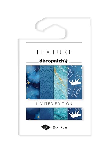 Décopatch TD900C - Packung mit 4 Bogen Décopatch-Papier 30x40 cm, Texture mit Metallic-Effekt, Weihnachten Arktis, 1 Pack Décopatch TD900C - Packung mit 4 Bogen Décopatch-Papier 30x40 cm, Texture mit Metallic-Effekt, Weihnachten Arktis, 1 Pack von Decopatch