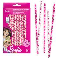 Barbie Papiertrinkhalme, 80er Pack, 21cm Barbie Papiertrinkhalme, 80er Pack, 21cm von Decora