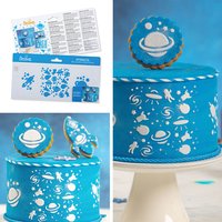 Lebensmittelschablone "Weltall", 10cm x 25cm Lebensmittelschablone "Weltall", 10cm x 25cm von Decora