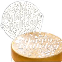 Tortenschablone, Happy Birthday, Ø 25cm Tortenschablone, Happy Birthday, Ø 25cm von Decora