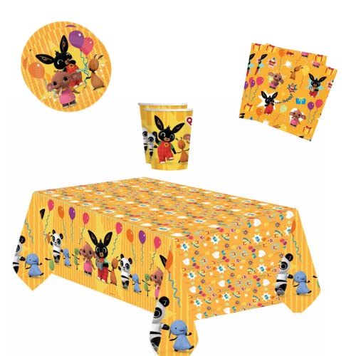 Decoraparty DPA65913L Geburtstagsset Bing für 8 Personen, Party-Set Dekoration Tischgeschirr mit Thema Kinder 8 Becher, 8 Teller, 16 Servietten, 1 Tischdecke Decoraparty DPA65913L Geburtstagsset Bing für 8 Personen, Party-Set Dekoration Tischgeschirr mit Thema Kinder 8 Becher, 8 Teller, 16 Servietten, 1 Tischdecke von Decoraparty