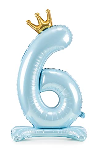 Decoraparty Folienballon Blau mit Zahl 6, Balloon Foil Hellblau 84 cm stehend männlich aufblasbar mit Luft für Party Geburtstag Jahrestag Abschluss Kinder Decoraparty Folienballon Blau mit Zahl 6, Balloon Foil Hellblau 84 cm stehend männlich aufblasbar mit Luft für Party Geburtstag Jahrestag Abschluss Kinder von Decoraparty