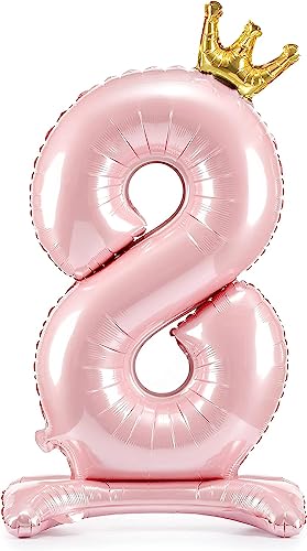 Decoraparty Folienballon Zahl 8 Rose stehend aus Aluminium, Balloon Foil Stand für Weiblich, aufblasbar mit Luft für Party Geburtstag Jahrestag Abschlussfeier Mädchen - 84 cm Decoraparty Folienballon Zahl 8 Rose stehend aus Aluminium, Balloon Foil Stand für Weiblich, aufblasbar mit Luft für Party Geburtstag Jahrestag Abschlussfeier Mädchen - 84 cm von Decoraparty