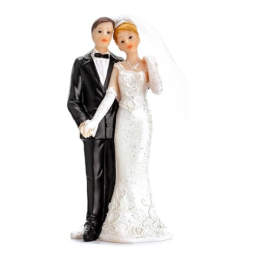 Decoraparty Elegante Tortenfigur Brautpaar für Hochzeitstorte Dekoration Figuren Hochzeitstischdeko Hochzeit Mittelstück Hochzeit aus Harz - Weiß mit metallischen Akzenten - 11 cm Decoraparty Elegante Tortenfigur Brautpaar für Hochzeitstorte Dekoration Figuren Hochzeitstischdeko Hochzeit Mittelstück Hochzeit aus Harz - Weiß mit metallischen Akzenten - 11 cm von Decoraparty