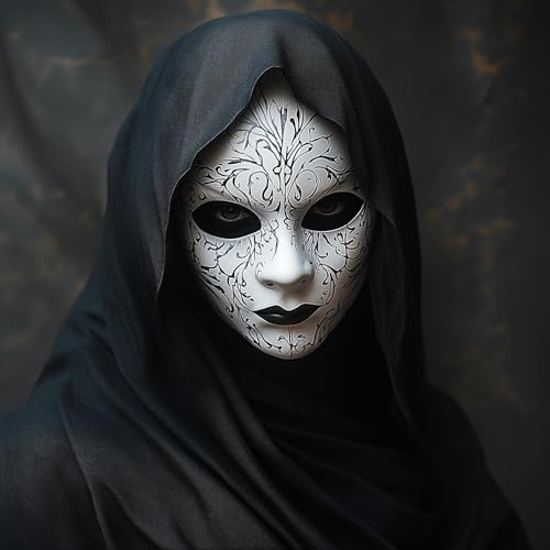Decords Kunstvolle Phantom-Maske, Gothic-Maske, 3D-gedrucktes Horror-Cosplay-Kostüm-Accessoire für Damen, venezianisch inspirierte dunkle Fantasy-Gesichtsbedeckung Decords Kunstvolle Phantom-Maske, Gothic-Maske, 3D-gedrucktes Horror-Cosplay-Kostüm-Accessoire für Damen, venezianisch inspirierte dunkle Fantasy-Gesichtsbedeckung von Decords