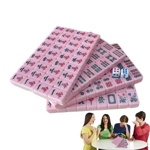 Decorhome -Mahjong-Spiel, Reise- -Mahjong, leichte Mahjong-Sets, Legespiel, Reisezubehör für Reisen, Schulausflüge, tragbares, leichtes Mah-Jongg-Set, handgerolltes Mahjong-Reise-Mahjong von Decorhome
