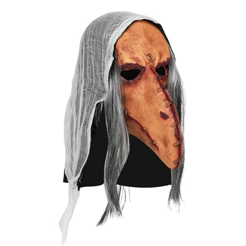 Gruselige Halloween-Maske, böse Zombie-Maske, gruseliges Halloween-Latex-Kostü für Erwachsene, realistische gruselige Latex-Zombie-Maske für Horror-Böse-Cosplay-Maskerade-Party, blutige Vogelkopfmask von Decorhome