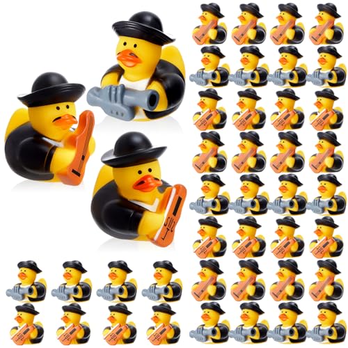 DEEKIN 48 Stück 5,1 cm Gummi Mariachi Enten für Mariachi, Sänger, Violine, Trompete, Gitarre, Mariachi, Party für mexikanische Band von Deekin