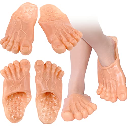 Deekin 2 Pcs Jumbo Feet Slippers Realistic Barefoot Halloween Costume Accessories Giant Foot Caveman Funny Slippers for Adults Deekin 2 Pcs Jumbo Feet Slippers Realistic Barefoot Halloween Costume Accessories Giant Foot Caveman Funny Slippers for Adults von Deekin