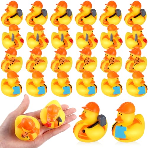 Deekin Gummienten für Bauarbeiter, 4 Stile, 5,1 cm, orangefarbener Hut, Gummienten, Großpackung, coole Poolente für Auto, Geburtstag, Party, Geschenke, Dekoration, 100 Stück Deekin Gummienten für Bauarbeiter, 4 Stile, 5,1 cm, orangefarbener Hut, Gummienten, Großpackung, coole Poolente für Auto, Geburtstag, Party, Geschenke, Dekoration, 100 Stück von Deekin